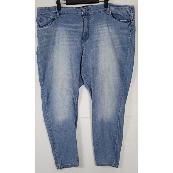Levi's Strauss Gold Women's 38W X 30L Blue Light Wash Denim Mid Rise Skinny Jean - Picture 1 of 14